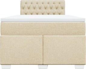 vidaXL Κρεβάτι Boxspring με Στρώμα Κρεμ 120x190 εκ. Υφασμάτινο