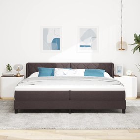 vidaXL κρεβάτι Box Spring με στρώμα  Καφέ 200x200 εκ Υφασμάτινο
