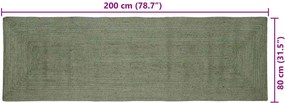vidaXL Χαλί Περιοχής Λαδί 80 x 200 cm Γιούτα