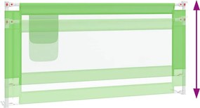 vidaXL Μπάρα Κρεβατιού Προστατευτική Πράσινη 180 x 25 εκ. Υφασμάτινη
