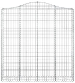 vidaXL Συρματοκιβώτια Τοξωτά 2 τεμ. 200x30x200/220 εκ. Γαλβαν. Ατσάλι