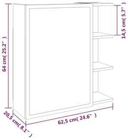 ΝΤΟΥΛΑΠΙ ΚΑΘΡΕΠΤΗΣ ΜΠΑΝΙΟΥ ΓΚΡΙ SONOMA 62,5X20,5X64 ΕΚ ΕΠ. ΞΥΛΟ 826352