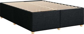 vidaXL Κρεβάτι box spring με στρώμα Μαύρο 160 x 200 cm Ύφασμα