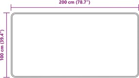 vidaXL Χαλί Runner MARSA Γκρι 100 x 200 cm Πολυέστερ και PVC