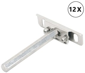 vidaXL Πλωτά στηρίγματα ραφιών 12 τεμ. Ø12x100 χιλ. Ανθρακοχάλυβας