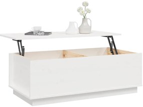 vidaXL Τραπεζάκι Σαλονιού Λευκό 100x50x35 εκ από Μασίφ Ξύλο Πεύκου