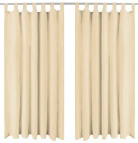 vidaXL Κουρτίνες με Θηλιές 2 τεμ. Μπεζ 140 x 175 εκ. από Microsatin