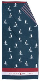 Πετσέτα Θαλάσσης Microfiber 80x170εκ. Essential 4026 Μπλε-Κόκκινη Greenwich Polo Club