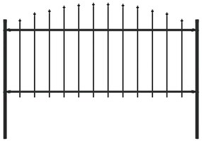 vidaXL Κάγκελα Περίφραξης με Λόγχες Μαύρα (0,5-0,75) x 1,7 μ. Ατσάλινα