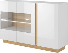 Lh-homefurniture Μπουφές 36146-ARCW-21V Λευκό+Λευκό High Gloss+Grandson 138,2x90,5x40cm 36146-ARCW-21V