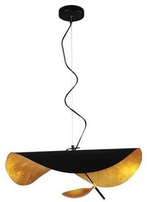 Κρεμαστό Φωτιστικό Οροφής Led Μέταλλο H25 Φ60 Eurolamp-144-16016-Μαύρο-Χρυσό 144-16016