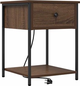 vidaXL Κομοδίνο 2 pcs Καφέ δρυς 42 x 41 x 56 εκ. Επεξεργασμένο ξύλο