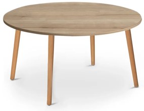 Τραπεζάκι σαλονιού Circle Megapap από μελαμίνη χρώμα oak 90x90x40εκ.-GP022-0037,2