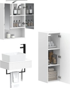 vidaXL Σετ Ντουλαπιών Μπάνιου 4 pcs Λευκό 50 x 14,5 x 70 εκ