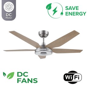 Telemax CES565SL Ανεμιστήρας Οροφής DC με WI-Fi και Τηλεχειριστήριο Light Wood