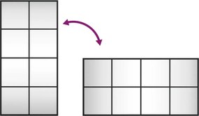 vidaXL Καθρέφτης Ορθογώνιος Μαύρος 40 x 80 εκ. από Σίδερο