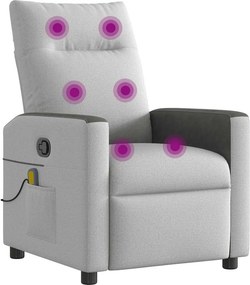 vidaXL καρέκλα ανάκλισης μασάζ Cloud Grey Fabric