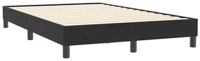 vidaXL Κρεβάτι Boxspring με Στρώμα Μαύρο 1120x210 εκ. Βελούδινο