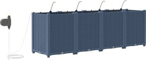 vidaXL Γλάστρα Κήπου 4 τμχ. Γκρι 160 x 40 x 52 cm PP