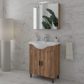 Drop Luna 65 Baroque Oak 64x46 - Πάγκος με Νιπτήρα &amp; Κρυφοντουλαπο