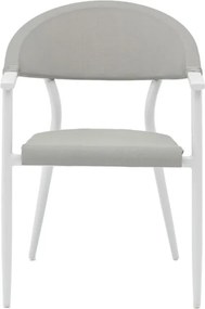 Καρέκλα - Πολυθρόνα Pino αλουμίνιο λευκό-textilene γκρι 56x62x77 εκ.