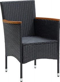 vidaXL Σετ Τραπεζαρίας Κήπου 5 Τεμαχίων Μαύρο