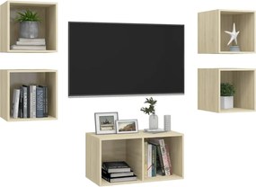 vidaXL Έπιπλα Τηλεόρασης Σετ 5 Τεμαχίων Sonoma Δρυς από Επεξ. Ξύλο