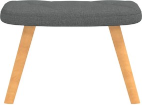 vidaXL Πολυθρόνα Relax Σκούρο Γκρι Υφασμάτινη με Σκαμπό