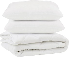 vidaXL Πάπλωμα με μαξιλάρι 3 pcs Λευκό Μικροΐνες