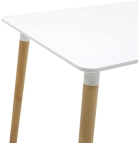 Τραπέζι Natali MDF λευκό-πόδια φυσικό 120x80x76εκ 120x80x76 εκ.