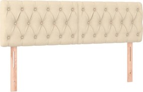 vidaXL Κρεβάτι Boxspring με Στρώμα Κρεμ 140x190 εκ. Υφασμάτινο