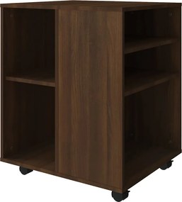 vidaXL Ντουλάπι Με Ροδάκια Καφέ Δρυς 60 x 53 x 72 εκ. Επεξεργ. Ξύλο