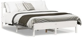 vidaXL Σκελετός Κρεβ. Χωρίς Στρώμα Λευκό 135x190 εκ Μασίφ Πεύκο