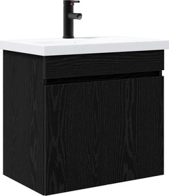 vidaXL Μονάδα μπάνιου με βρύση Μαύρη Δρυς 61 x 40 x 74,5 εκ.