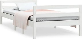 vidaXL Σκελετός Κρεβ. Χωρίς Στρώμα Λευκό 90x190 εκ Μασίφ Πεύκο
