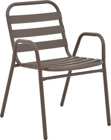 Τραπεζαρία Watson-Sussie pakoworld μέταλλο καφέ-γυαλί Φ60x70εκ