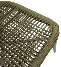 Καρέκλα στοιβαζόμενη Agus pakoworld αλουμίνιο σε λευκό- pe rattan σε φυσική απόχρωση 55x63x77εκ