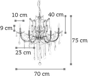 Φωτιστικό οροφής InLight 5244-6 Πολύφωτο