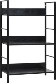 vidaXL Ραφιέρα 3 Επιπέδων Μαύρη 60x27,6x90,5 εκ. Επεξεργασμένο Ξύλο