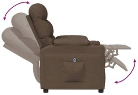 vidaXL Πολυθρόνα με Ανύψωση Καφέ Υφασμάτινη