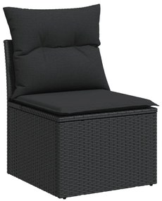 vidaXL Σαλόνι Κήπου 12 Τεμαχίων Μαύρο Συνθετικό Ρατάν με Μαξιλάρια