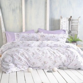 Σεντόνια Bouquet Με Λάστιχο (Σετ 3τμχ) Lila Ρυθμός  Semi-double 105x230cm 100% Βαμβάκι