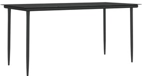 vidaXL Σετ Τραπεζαρίας Κήπου 9 τεμ. Συνθ. Ρατάν / Ατσάλι με Μαξιλάρια