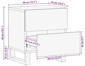 ΚΟΜΟΔΙΝΟ 40 X 34 X 46 ΕΚ. ΑΠΟ ΜΑΣΙΦ ΞΥΛΟ ΑΚΑΚΙΑΣ 377428