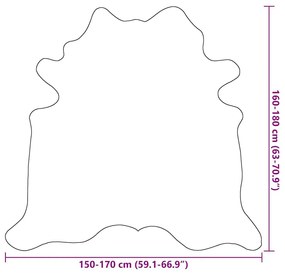 Χαλί Καφέ / Λευκό 150 x 170 εκ. από Γνήσιο Δέρμα Αγελάδας - Καφέ