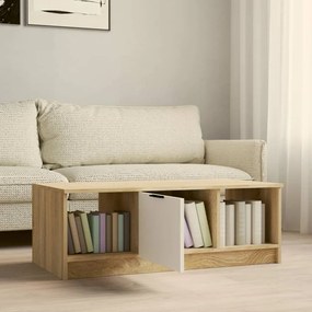 vidaXL Τραπεζάκι Σαλονιού Λευκό &amp; Sonoma Δρυς 102x50x36 εκ. Επεξ. Ξύλο