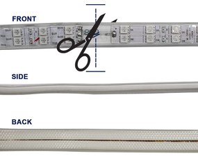 GloboStar® 70517 Wide Ταινία Διπλής Σειράς Epistar LED SMD 5050 1m 24W/m 60LED/m 3144lm/m 120° DC 230V Αδιάβροχη IP68 RGB Dimmable