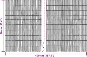 vidaXL Φράχτης Κήπου 400 x 90 εκ Καλάμι Φυσικό