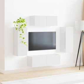 vidaXL Σετ επίπλου τηλεόρασης 4 pcs Υψηλής γυαλάδας λευκό