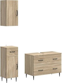 vidaXL Σετ ντουλαπιών μπάνιου 3 τεμαχίων HAARLEM Sonoma Δρυς